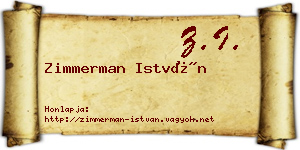 Zimmerman István névjegykártya